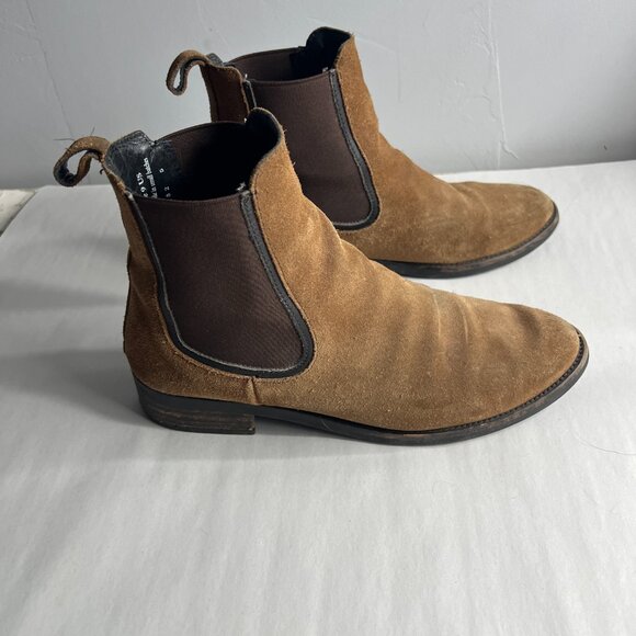 Thursday Boot Co Suede Duchess Chelsea Boots Size 9 in Cognac - Picture 3 of 13